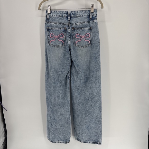 Telepatia Baggy Grunge Jeans 00/23 Bow Pocket Y2K 90s Rave Barbiecore - Picture 4 of 8